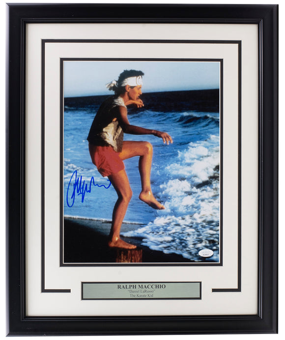 Ralph Macchio Signed Framed 11x14 The Karate Kid Training Photo JSA ITP Sports Integrity