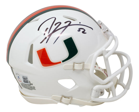 Ray Lewis Signed Miami Hurricanes Mini Speed Replica Helmet BAS ITP Sports Integrity