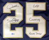 Raghib Rocket Ismail Signed Blue Football Jersey God Country Notre Dame BAS