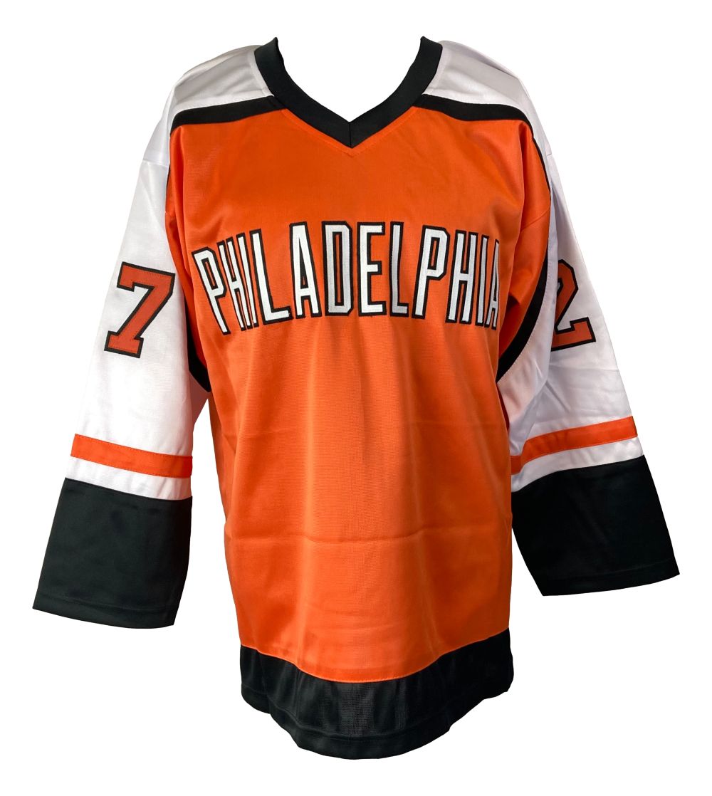 Ron Hextall Philadelphia Signed Orange Hockey Jersey 1st Goalie To