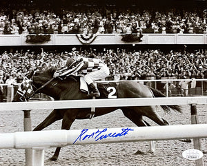 Ron Turcotte Signed 8x10 1973 Belmont Stakes Horse Racing Photo JSA ITP Sports Integrity