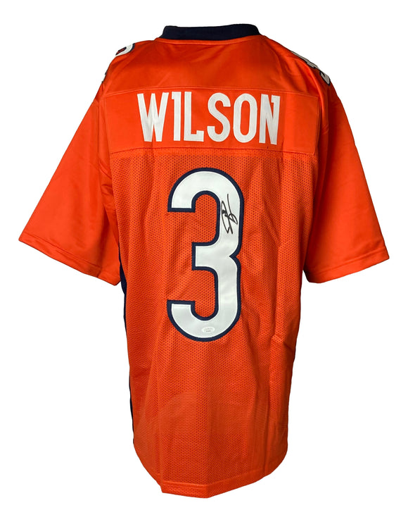 Russell Wilson Denver Signed Orange Football Jersey JSA Hologram Sports Integrity