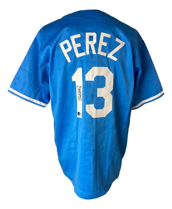 Salvador Perez Kansas City Signed Custom Light Blue Baseball Jersey BAS