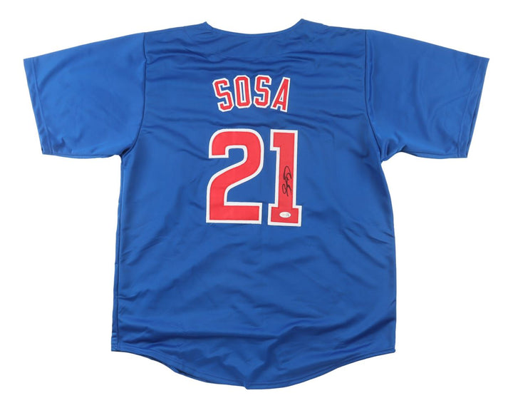 Sammy Sosa Chicago Signed Blue Baseball Jersey JSA QR
