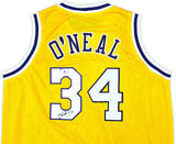 Shaquille O'Neal Los Angeles Signed Yellow Basketball Jersey 2 BAS
