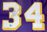 Shaquille O'Neal Signed Framed Custom Purple Pro Style Basketball Jersey BAS ITP Sports Integrity