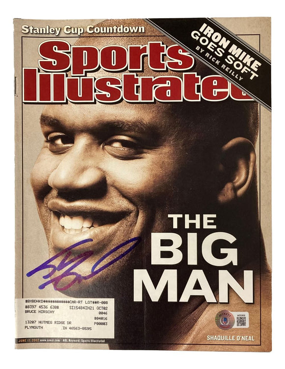 Shaquille O'Neal Los Angeles Lakers Signed 2002 Sports Illustrated Magazine BAS