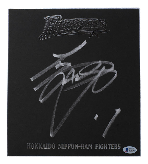 Shohei Ohtani Signed 9.5x10.5 Hokkaido Fighters Shikishi Board BAS LOA AA05877 Sports Integrity