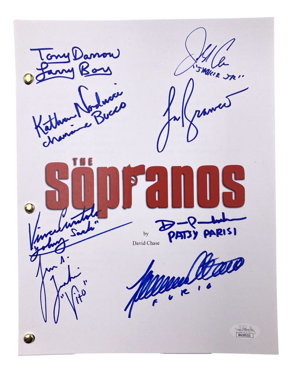 The Sopranos (8) Cast Signed Pilot Script 3 Lorraine Bracco & Others JSA Sports Integrity