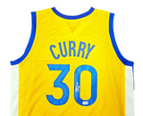 Stephen Curry Golden State Signed Yellow Basketball Jersey BAS LOA