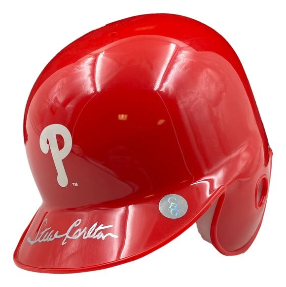 Steve Carlton Signed Philadelphia Phillies Mini Batting Helmet JSA Hologram