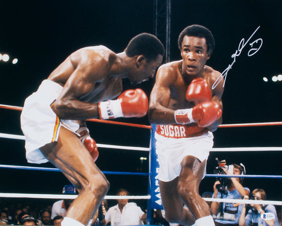 Sugar Ray Leonard Signed 16x20 Boxing Photo vs Thomas Hearns BAS ITP