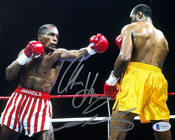 Sugar Ray Leonard Thomas Hearns Signed 8x10 Boxing Horizontal Photo BAS Sports Integrity