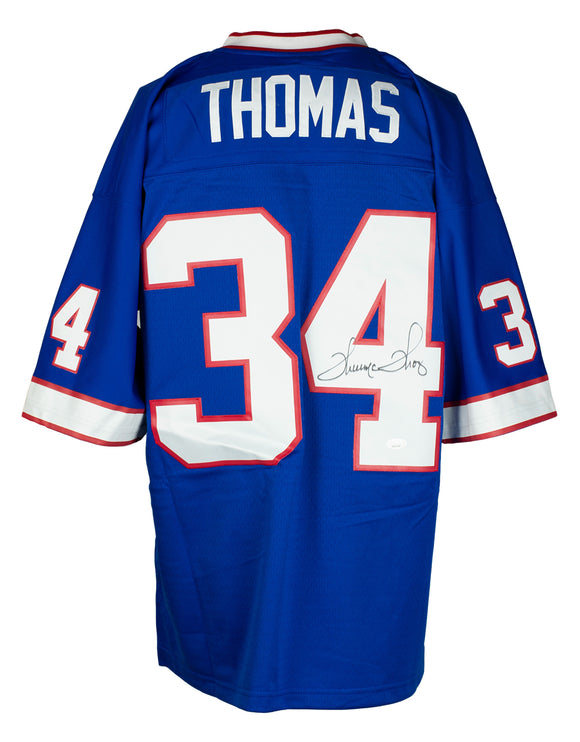 Thurman Thomas Signed Buffalo Bills Blue Mitchell & Ness Football Jersey JSA ITP Sports Integrity