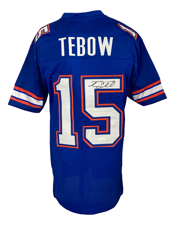 Tim Tebow Signed Custom Blue College Football Jersey JSA ITP Sports Integrity