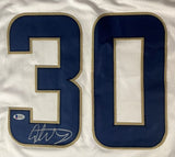 Todd Gurley Los Angeles Signed White Football Jersey BAS