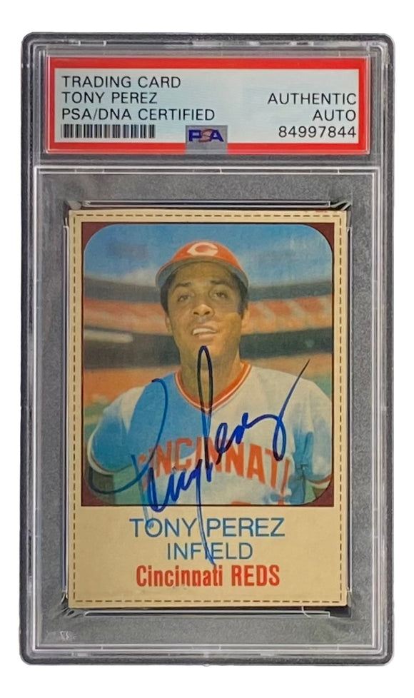 Tony Perez Signed Cincinnati Reds 1975 Hostess #127 Trading Card PSA/DNA Sports Integrity