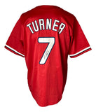 Trea Turner Philadelphia Signed Red Baseball Jersey JSA