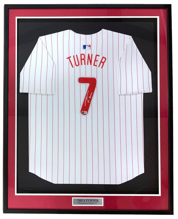 Trea Turner Signed Framed Philadelphia Phillies Nike Limited Baseball Jersey BAS