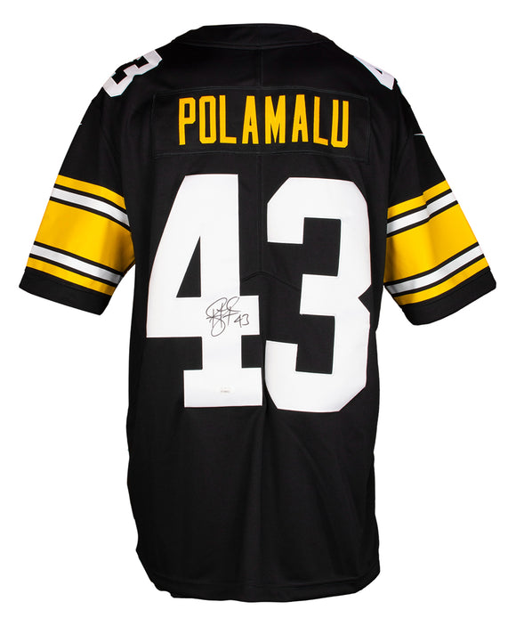 Troy Polamalu Signed Pittsburgh Steelers Black Nike Limited Football Jersey JSA