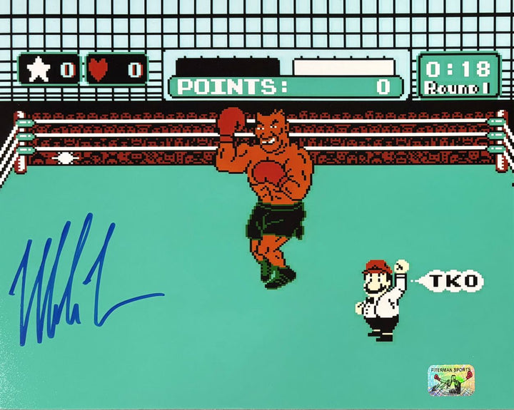Mike Tyson Signed 8x10 Boxing Punch Out Photo Tyson Hologram