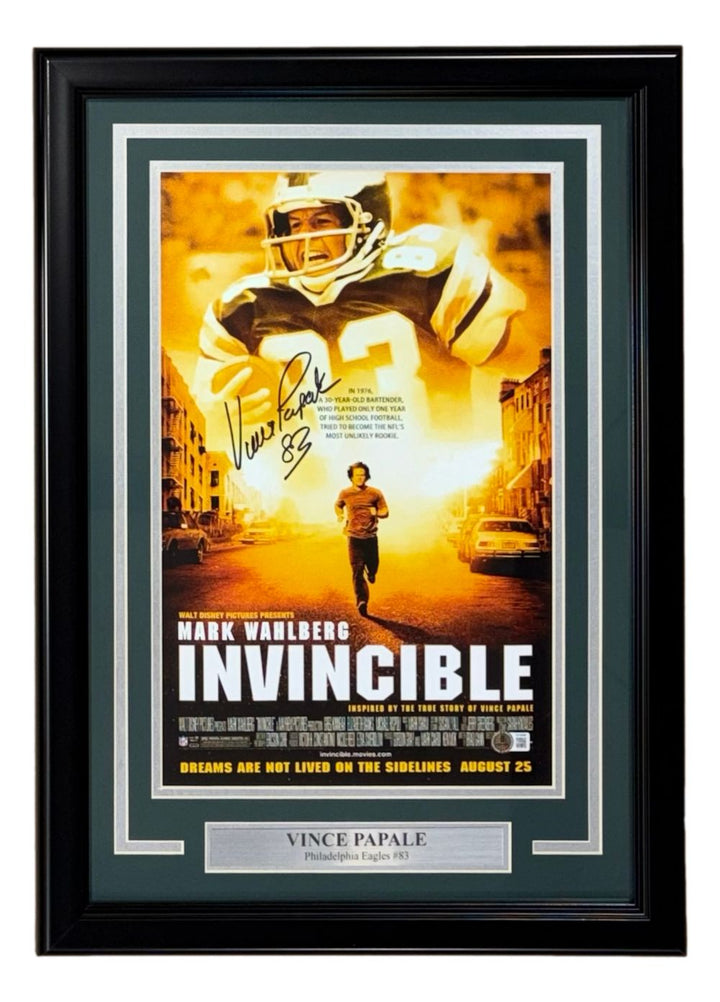Vince Papale Eagles Signed Framed 11x17 Invincible Movie Poster Photo BAS