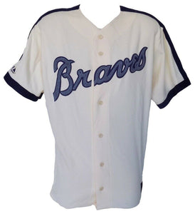 Atlanta Braves Cream Majestic Cooperstown Collection 2XL Baseball Jersey Sports Integrity