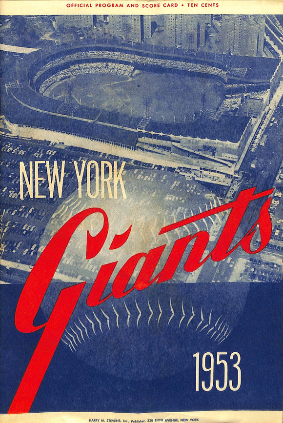 1953 New York Giants Official Program and Score Card Sports Integrity