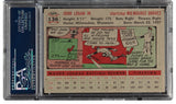 1956 Topps #136 Johnny Logan Gray Back Milwaukee Braves Card PSA NM-MT 8