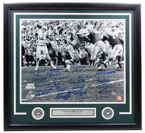1969 New York Jets 24 Signed Framed 16x20 Super Bowl III Photo Fanatics Steiner Sports Integrity
