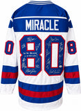 1980 USA Hockey (17) Signed White Olympic Hockey Jersey Do You Believe JSA QR