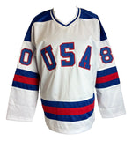 1980 USA Hockey (9) Signed White Miracle On Ice Hockey Jersey JSA WP95266