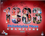 1983 Philadelphia 76ers Signed Framed 16x20 Photo Julius Erving & More BAS LOA Sports Integrity