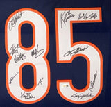 1985 Chicago Bears (12) Team Signed Framed Navy Football Jersey JSA QR Hologram