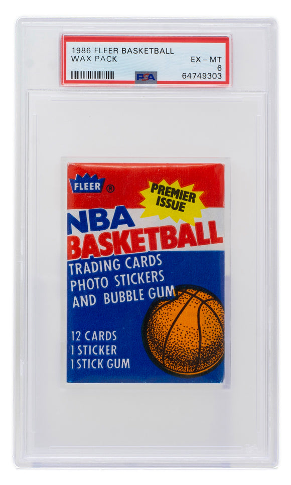 1986 Fleer Basketball Wax Pack Slabbed PSA EX-MT 6