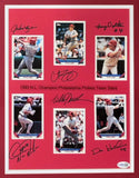 1993 Philadelphia Phillies Multi-Signed Framed Topps Card Display JSA QR