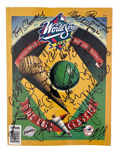 1998 Yankees Team Jeter 26 Multi Signed World Series Program BAS LOA