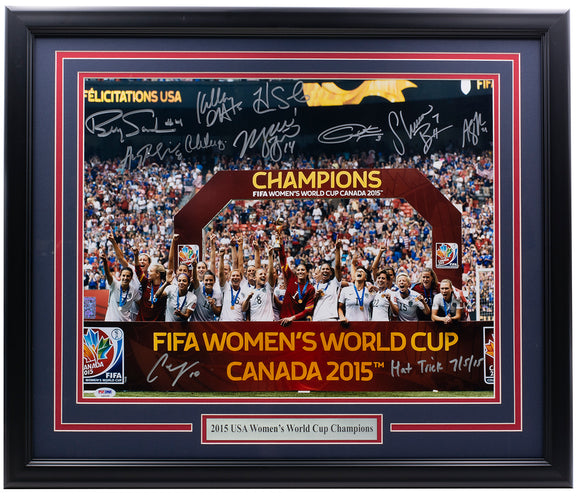 2015 World Cup Women Soccer Team Signed Framed Photo Solo Lloyd+8 Others PSA/DNA Sports Integrity