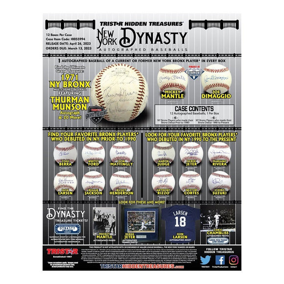 2023 TriStar Hidden Treasures New York Dynasty Signed Mystery Baseball