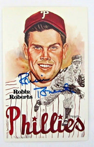 Robin Roberts Philadelphia Phillies Signed 1981 Authentic Perez-Steele Postcard Sports Integrity