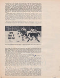 A black and white Bobby Hull Signed Chicago Blackhawks Magazine Page Photo by Sports Integrity features three hockey players, one in jersey #19, with the text "Three Views Of Bobby Hull" and surrounding article text.