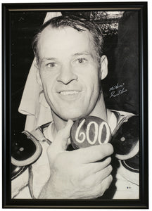 Gordie Howe Signed 41x27 Detroit Red Wings 600 Goal Canvas Mr. Hockey BAS