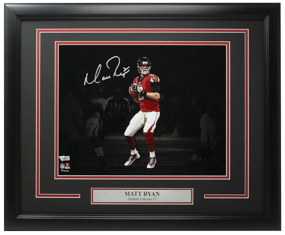 Matt Ryan Signed Framed 11x14 Atlanta Falcons Spotlight Photo Fanatics Sports Integrity