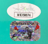 A Mike Tyson Signed Framed 16x20 Punch Out Boxing Photo w/ Controller by Sports Integrity features two authentication stickers: a JSA hologram (serial WB358074) and a Fitterman Sports holographic sticker with a red-gloved boxer.