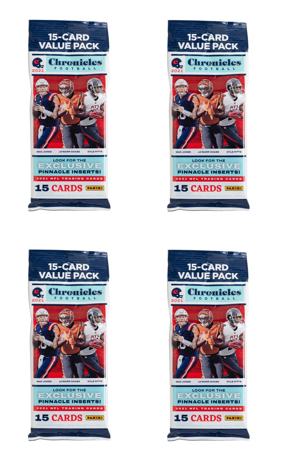 Lot of (4) 2021 Panini Chronicles NFL Value Sealed Football Trading Card Packs