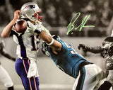 Brandon Graham strip sacks Tom Brady in this action-packed 11x14 Eagles photo, signed in green. Authenticated by JSA and offered by Sports Integrity.