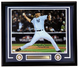 Sports Integrity Mariano Rivera Signed Framed 16x20 New York Yankees Photo For Life JSA, features Rivera's autograph, two commemorative coins, and a gold nameplate below the image.