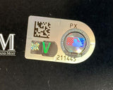 A close-up of the MLB hologram sticker (#211445) with a QR code, green V, and MLB logo on a Paul Skenes Signed 16x20 LSU Tigers Photo by Sports Integrity.