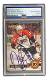 The Sports Integrity Rod Brind'Amour Signed 1995 Donruss #188 Philadelphia Flyers Card comes PSA certified, featuring his autograph across the card.