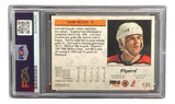 The Mark Recchi Signed 1992 Pro Set #131 Philadelphia Flyers Card by Sports Integrity is graded and sealed in a clear PSA holder, with the PSA label visible on the left side.